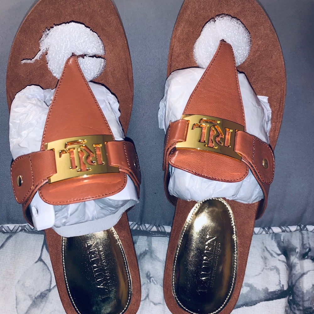 Lauren by Ralph Lauren Chestnut Tan Lakin Slide